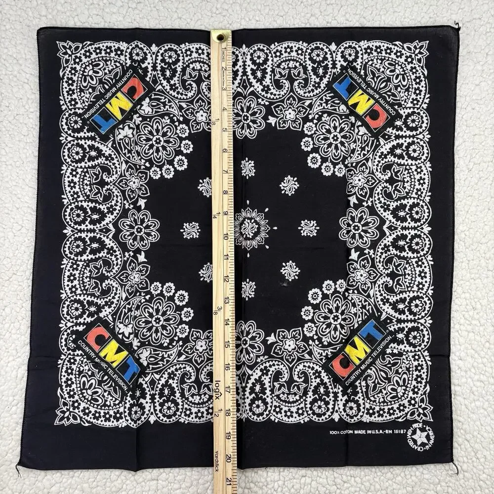 90s Y2K CMT Country Music‎ Television Video Banadana Scarf USA Vintage Cotton TV